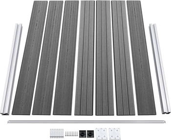 vidaXL Zaunelement Set WPC 526x146 cm Grau