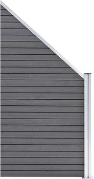 vidaXL WPC Zaun-Set 9 Quadrate + 1 Schräge 1657x186 cm Grau