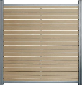 Home Deluxe WPC Sichtschutzzaun ALIRA Teak 1 x Element + 2 x Pfosten
