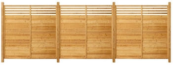 Home Deluxe Holz-Sichtschutzzaun Soma 3 Elemente und 4 Pfosten Natur