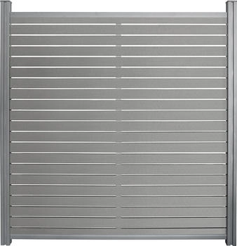 Home Deluxe WPC Sichtschutzzaun ALIRA Dunkelgrau 1 x Element + 2 x Pfosten