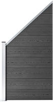 vidaXL Zaunelement Set WPC 1484x(105-186) cm Schwarz