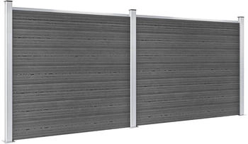 vidaXL Zaunelement Set WPC 353x146 cm Schwarz