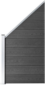 vidaXL Zaunelement Set WPC 446x(105-186) cm Schwarz