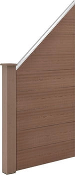 neu.holz WPC Gartenzaun Schrägelement Braun