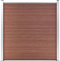 vidaXL WPC Zaun-Set 5 Quadrate + 1 Schr&auml;ge 965x186 cm Braun