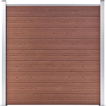 vidaXL WPC Zaun-Set 5 Quadrate + 1 Schräge 965x186 cm Braun