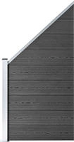 vidaXL Zaunelement Set WPC 965x(105-186) cm Schwarz