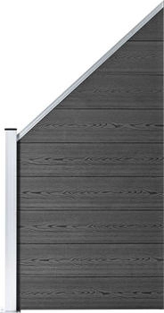vidaXL Zaunelement Set WPC 965x(105-186) cm Schwarz