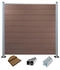 woodstore WPC Sichtschutzzaun braun 185 cm x 180 cm Komplettset inkl Pfosten silber eloxiert