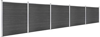 vidaXL Zaunelement Set WPC 872x186 cm Schwarz