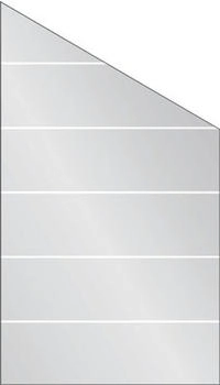 BM Massivholz Abschlusselement Vidrio Glas rechts 103x180/120 cm Streifen