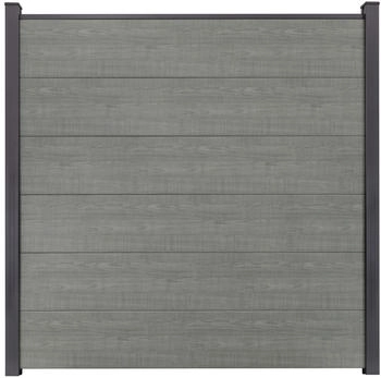 GroJa Steckzaun Schmal Basicline 180 cm x 180 cm Grey Ash Cut