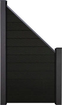 GroJa Abschlusselement Flex Stecksystem ohne Pfosten 90 x 180 cm schwarz co-extrudiert