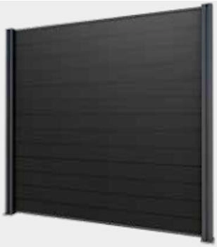 Gutta Sichtschutzzaun-Element WPC Anthrazit 202 cm x 186 cm Dielen Grau