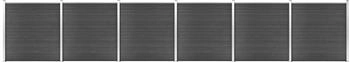 vidaXL Zaunelement Set WPC schwarz (3070433)
