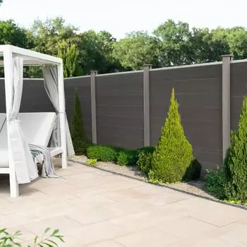 Home Deluxe WPC Sichtschutzzaun - 4x Element + 6x Pfosten (11600)