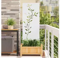 vidaXL Garten Sichtschutz-Leinwand Floral Wei&szlig; 50 x 140 cm