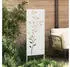 vidaXL Garten Sichtschutz-Leinwand Floral Weiß 50 x 140 cm