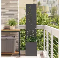 vidaXL Garten Sichtschutz-Leinwand Floral Schwarz 32 x 32 x 150 cm