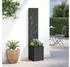 vidaXL Garten Sichtschutz-Leinwand Floral Schwarz 32 x 32 x 150 cm (876378)