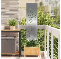 vidaXL Garten Sichtschutz-Leinwand Floral Silber 32 x 140 cm Edelstahl