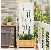vidaXL Garten Sichtschutz-Leinwand Floral Wei&szlig; 50 x 140 cm