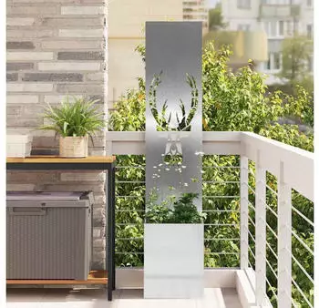 vidaXL Garten Sichtschutz-Leinwand Silber 32 x 32 x 150 cm Edelstahl (876417)