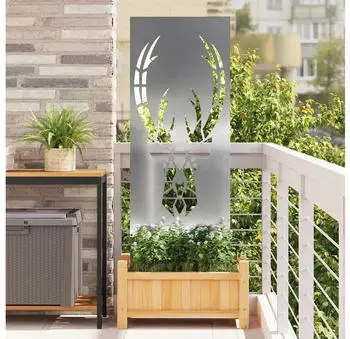 vidaXL Garten Sichtschutz-Leinwand Silber 50 x 140 cm Verzinkter Stahl (876334)