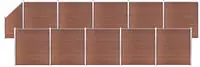vidaXL WPC Zaun-Set 10 Quadrate + 1 Schr&auml;ge 1830x186 cm Braun