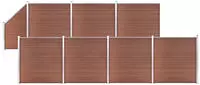 vidaXL WPC Zaun-Set 7 Quadrate + 1 Schr&auml;ge 1311x186 cm Braun