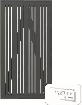 Plus A/S Tangent Einzeltor Sichtschutz 95x180cm Umbragrau (RAL 7022)