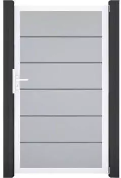 GroJa BasicLine Premium Universal Einzeltor PVC mit Alurahmen, Silbergrau (EV1)