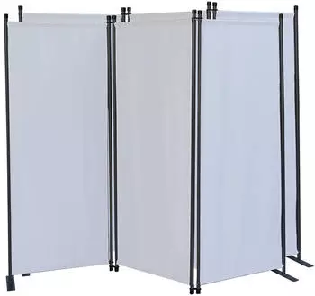 QUICK STAR Paravent 3-teilig Faltbare Trennwand 170x165cm Wei&szlig;, 2er-Set (47816)