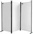 QUICK STAR Paravent 3-teilig Faltbare Trennwand 170x165cm Weiß, 2er-Set (47816)