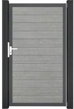 GroJa BasicLine Schmal Einzeltor PVC 100x180cm Grey Ash Cut (DB703)