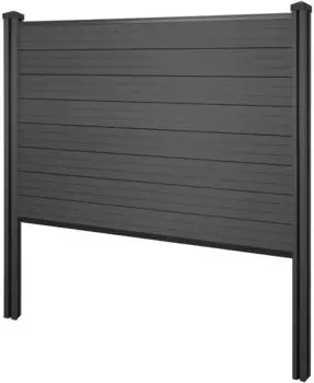 Mendler Sarthe WPC-Sichtschutzzaun Basiselement 195cm anthrazit