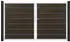GroJa Solid Grande Premium Doppeltor BPC 300x180cm DIN Links Walnuss Alu-Rahmen (EV1)