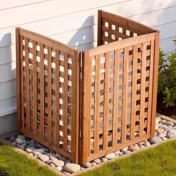 VEVOR Sichtschutzzaun Klimaanlage Abdeckung Holz 3-tlg. 810x920mm