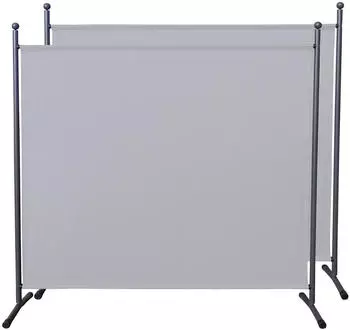 QUICK STAR Paravent 2-teilig 180x178cm Stoff, blickdicht, wei&szlig; (47865)