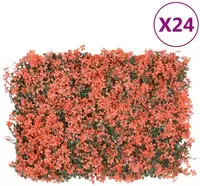 vidaXL Ahornblatt-Sichtschutz K&uuml;nstlich 24 Stk. Hellrot 40x60 cm