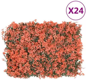 vidaXL Ahornblatt-Sichtschutz K&uuml;nstlich 24 Stk. Hellrot 40x60 cm (366641)