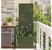 vidaXL Garten Sichtschutz-Leinwand Floral Olivgr&uuml;n 50 x 140 cm
