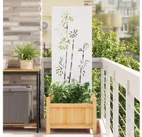 vidaXL Garten Sichtschutz-Leinwand Floral Wei&szlig; 50 x 140 cm
