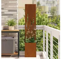 vidaXL Garten Sichtschutz-Leinwand Rostig 32 x 150 cm Wetterfeststahl