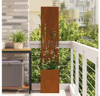 vidaXL Garten Sichtschutz-Leinwand Rostig 32 x 140 cm Wetterfeststahl (876398)