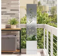 vidaXL Garten Sichtschutz-Leinwand Silber 32 x 32 x 150 cm Edelstahl