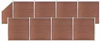 vidaXL WPC Zaun-Set 8 Quadrate + 1 Schr&auml;ge 1484x186 cm Braun