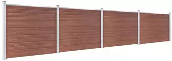 vidaXL Zaunelement Set WPC 699x146 cm Braun (3070453)