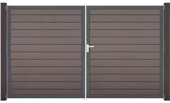 GroJa Solid Steckzaun Doppeltor DIN Rechts 300x180cm Terra (DB703)